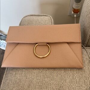 Urban Expressions Tan Clutch with Gold Accent